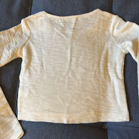 Mustard Seed Woman’s Nubby Gold Thread White Top with Stud Detail. Size Small. - Picture 3 of 7